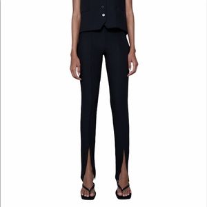 Zara - Slit Ribbed Leggings